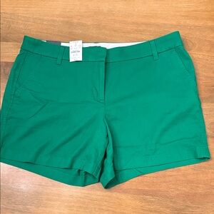 J Crew New Sz 14 5” Women's Green Tailored Cotton Shorts